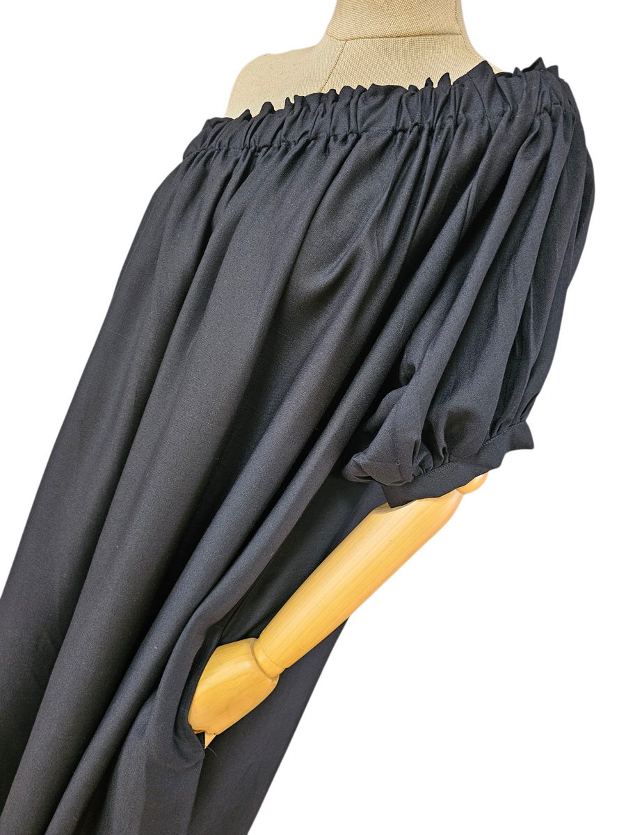 VESTIDO ASSIMÉTRICO LINHO PRETO