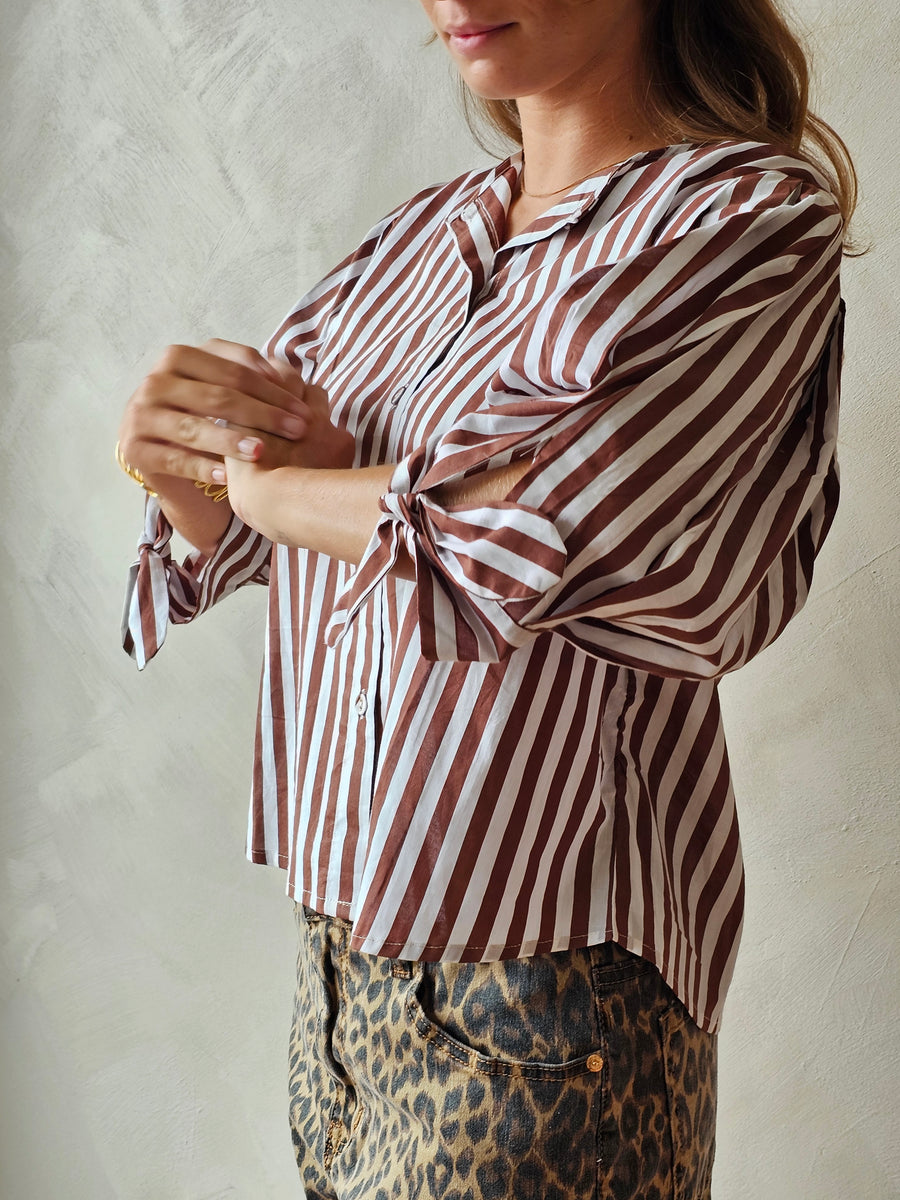 BLUSA BROWN STRIPES