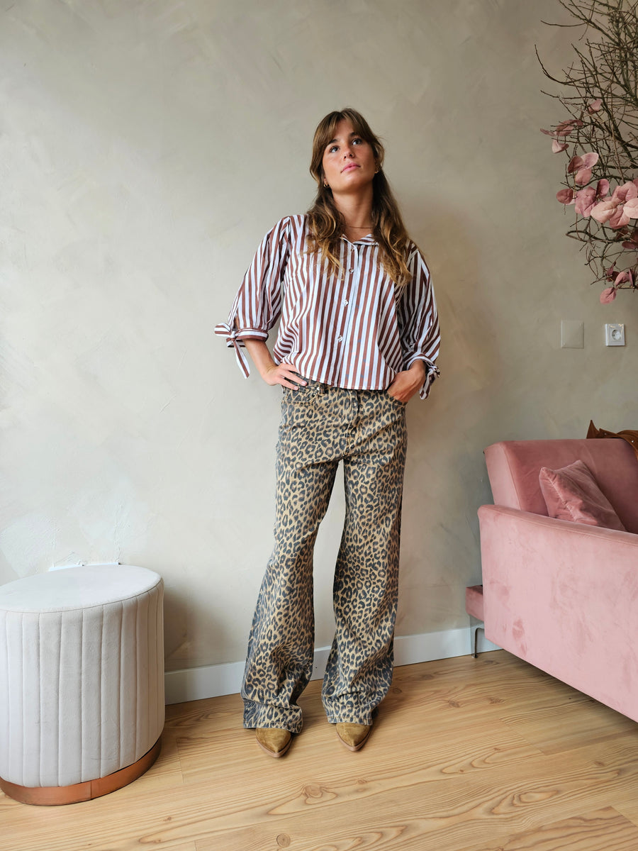 BLUSA BROWN STRIPES