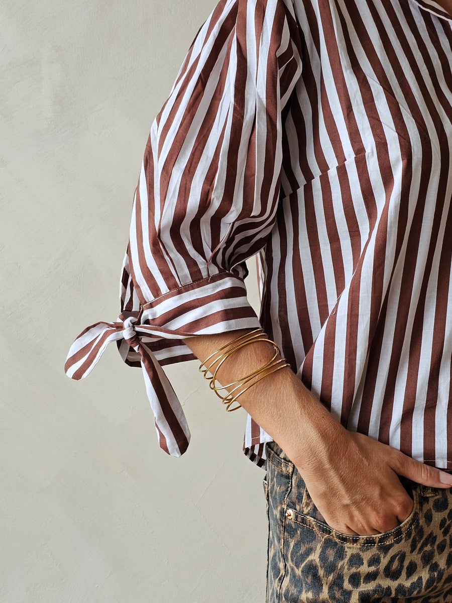 BLUSA BROWN STRIPES