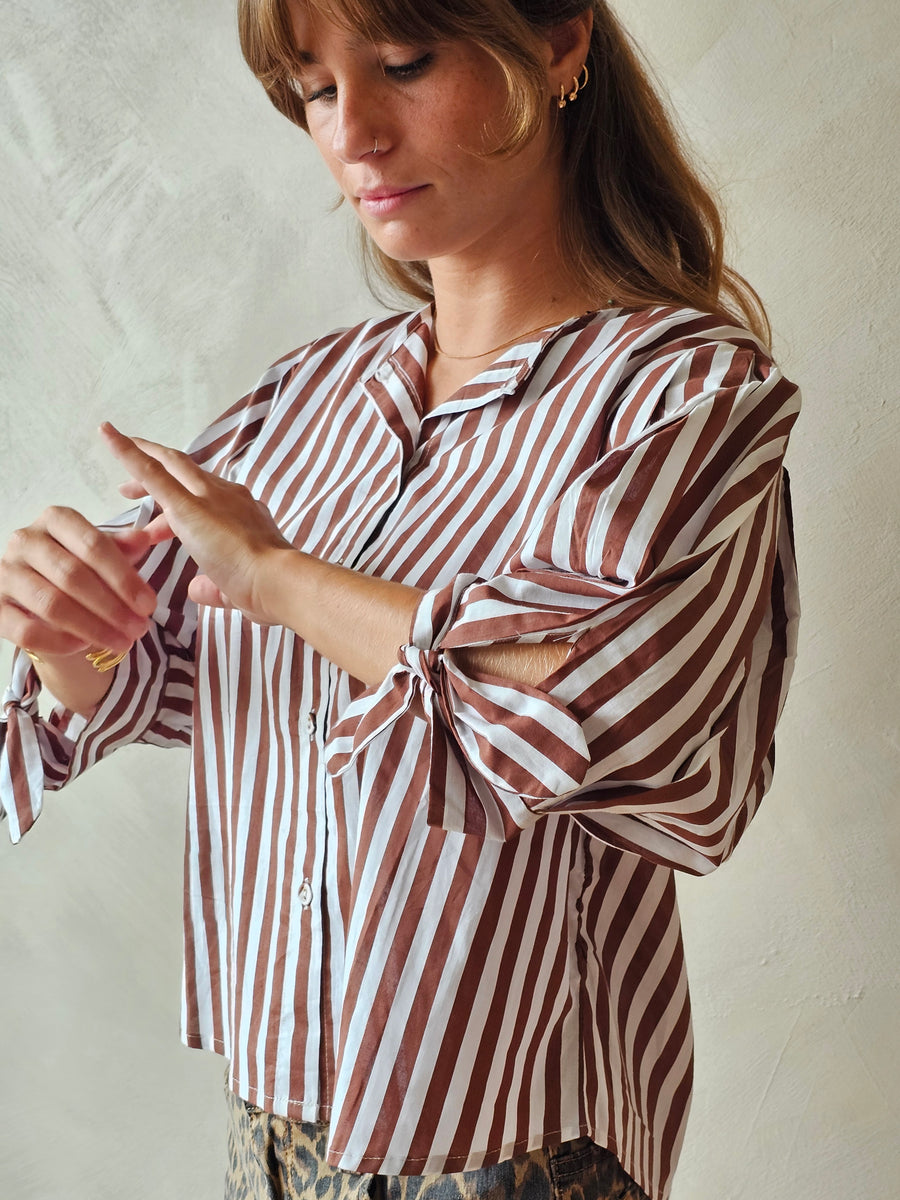 BLUSA BROWN STRIPES